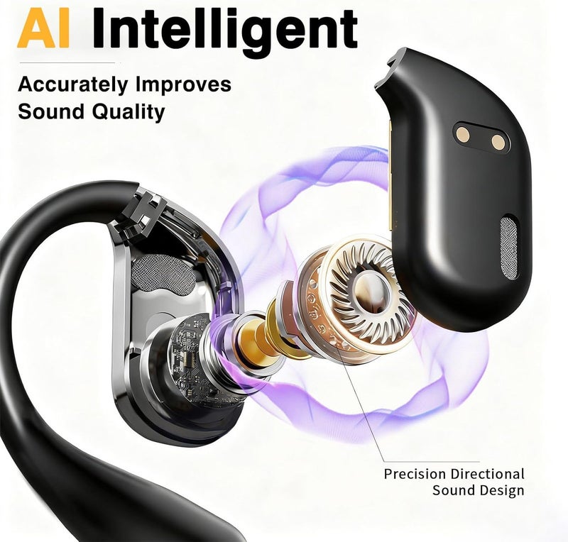 Merryking AI Language Translator Earbuds, OWS Real-Time 3-in-1 Translation Earbuds 169 Languages & Accents, Translation Device for Travel Business Learning, Black - Image 5